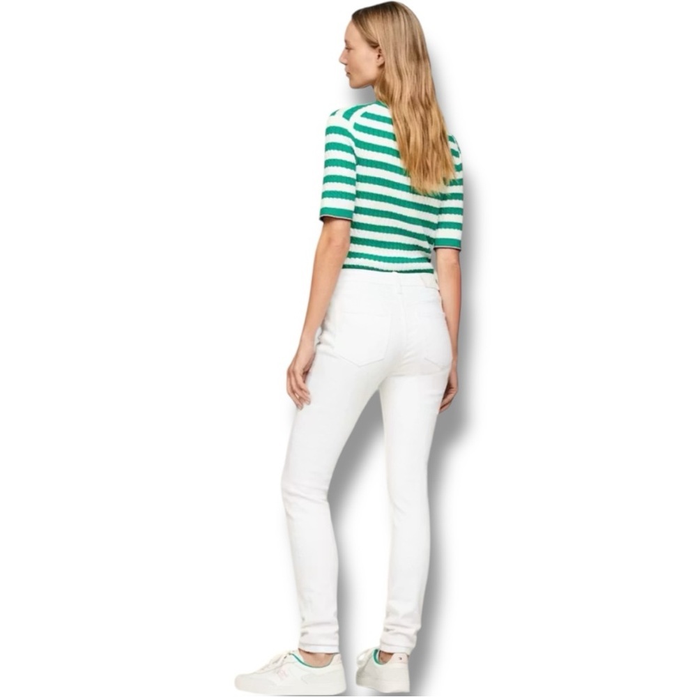 Tommy Hilfiger Women's Bright White Denim High Rise Tapered Size 16 Skinny Jeans - Picture 2 of 16